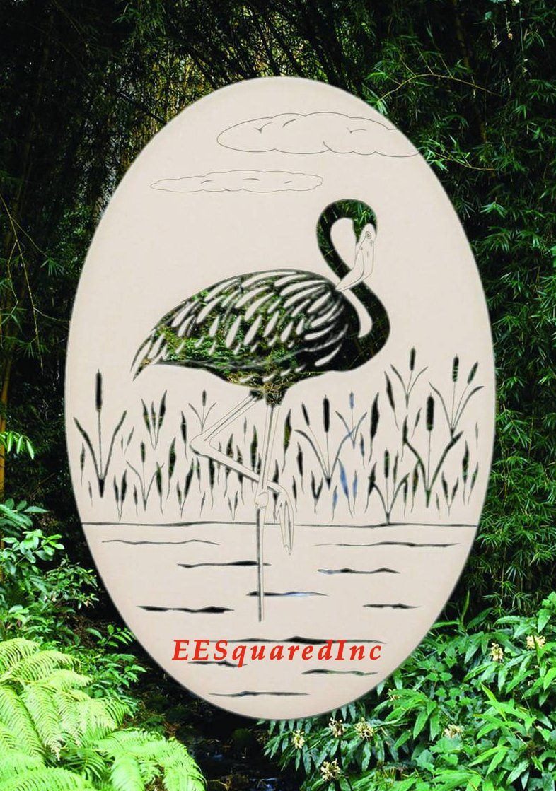FLAMINGO STATIC CLING WINDOW DECAL New Oval 8×12 Tropical Bird Decor Left Facing