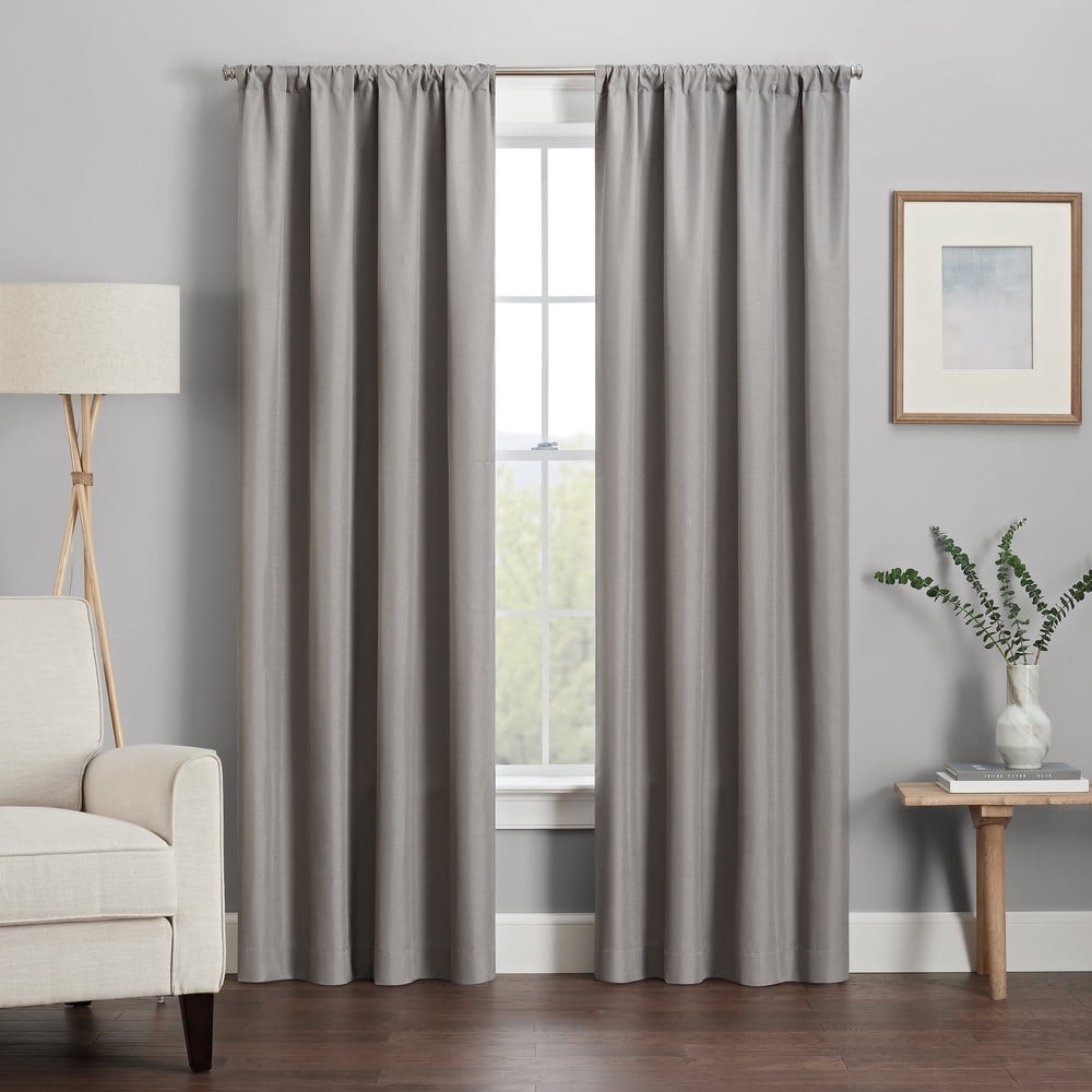 Eclipse Kendall Blackout Curtain Panel Gray 42×63 Rod Pocket
