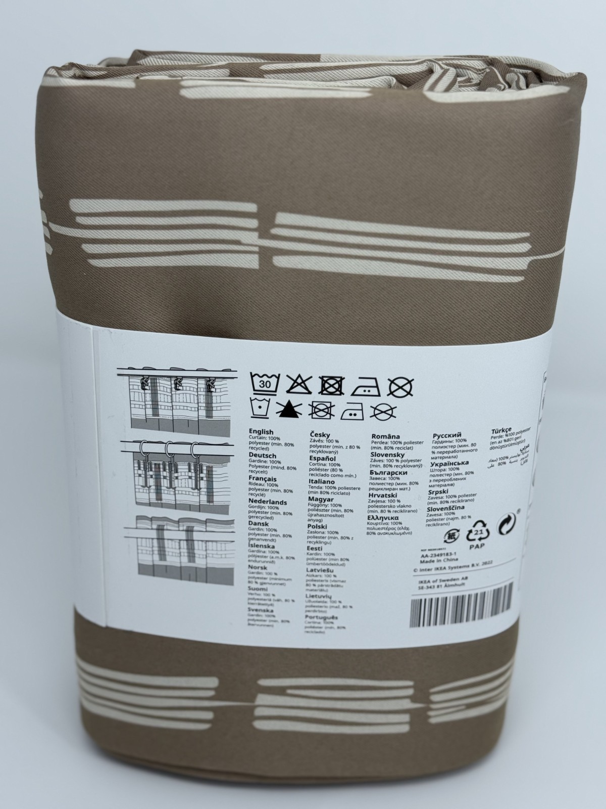 IKEA HÄCKBERBERIS Room Darkening Curtains Beige 50×98 in 1 Pair 005.513.94-NEW