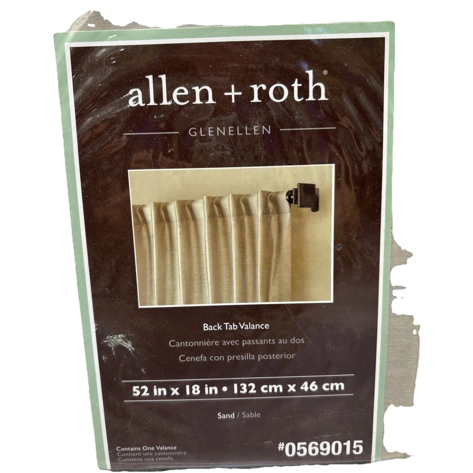 Allen & Roth Back Tab Valance Sand New, Single Valance #0569015 {9}