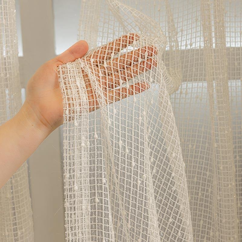 flannel costom beige American lace cloth window blackout curtain tulle M1849