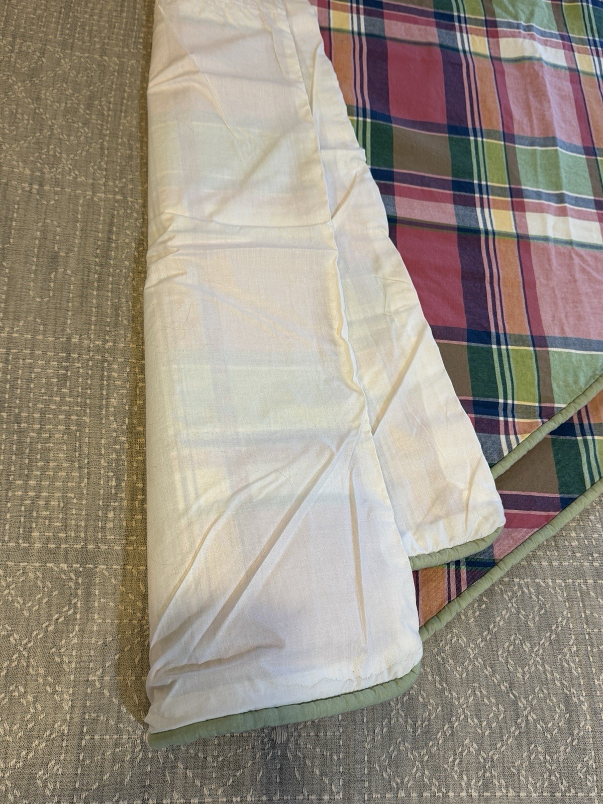 5-Piece Custom Plaid Valances Cotton Pink Green Blue Yellow Preppy EUC Curtains