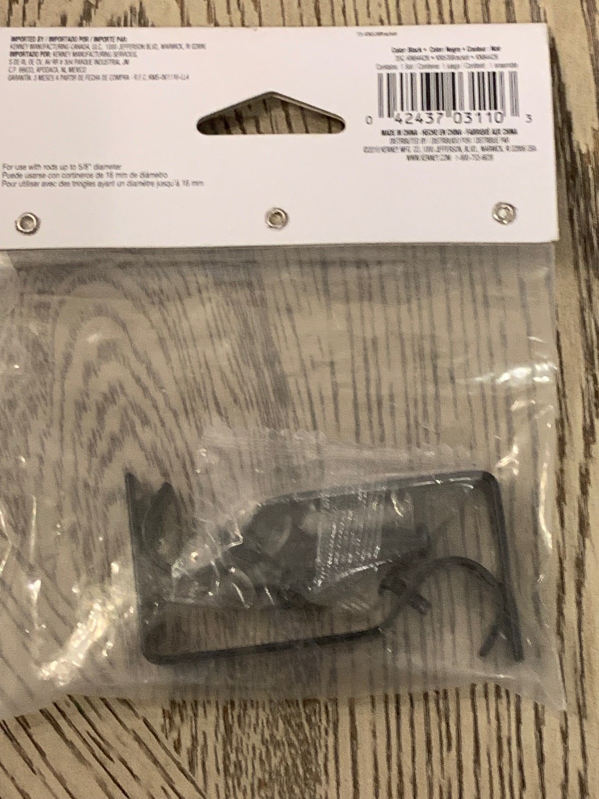 (2-Pk) Kenney Curtain Rod Mounting Brackets Black, 5/8″ Dia., 3″ ln. 35C-KN84426