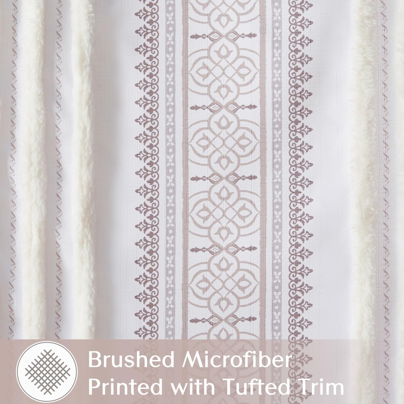 Window Curtain for Living Room Geometric Print Tufted Accent Modern Curtain W…
