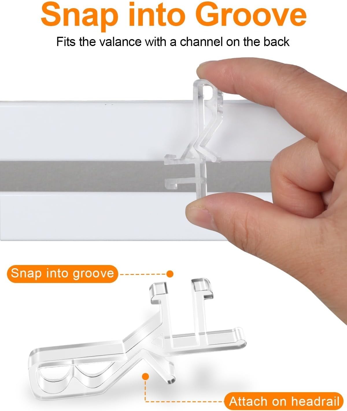 Invisible 12 Pcs Blind Valance Replacement Clips – 1-7/8 Inch Ease Installation