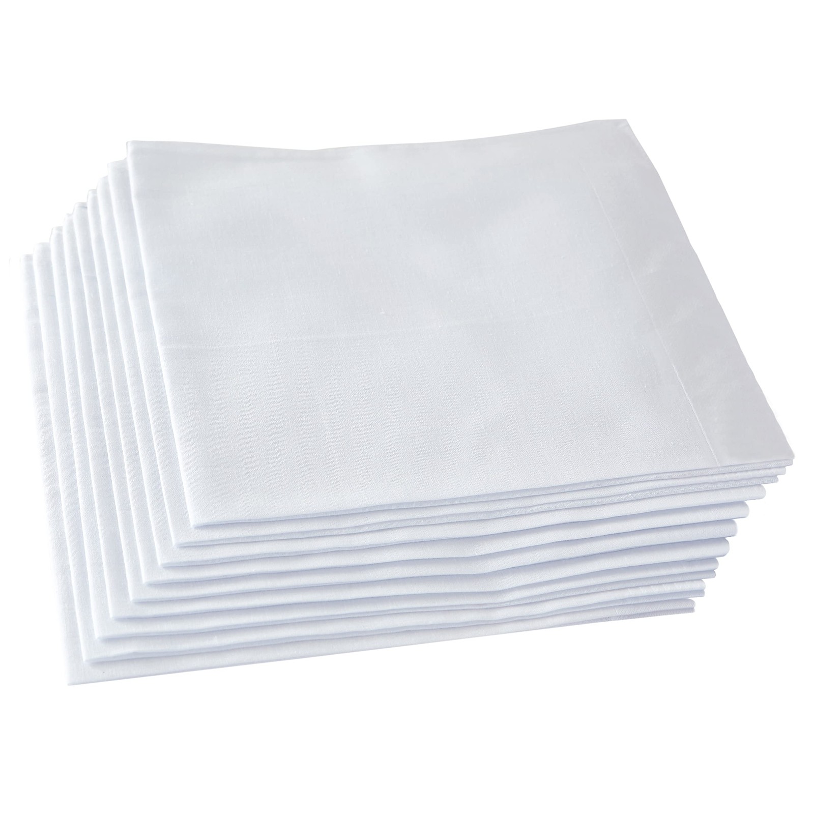RDS HANKYTEX Men’s Handkerchiefs,100% Soft Cotton,White 16inch, White