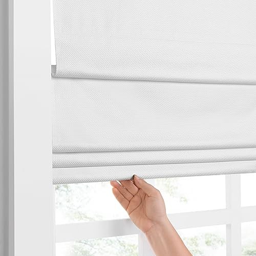 ECLIPSE LANE CORDLESS ROMAN SHADES FOR WINDOWS X 35 IN WIDE X 64 IN LONG – WHITE