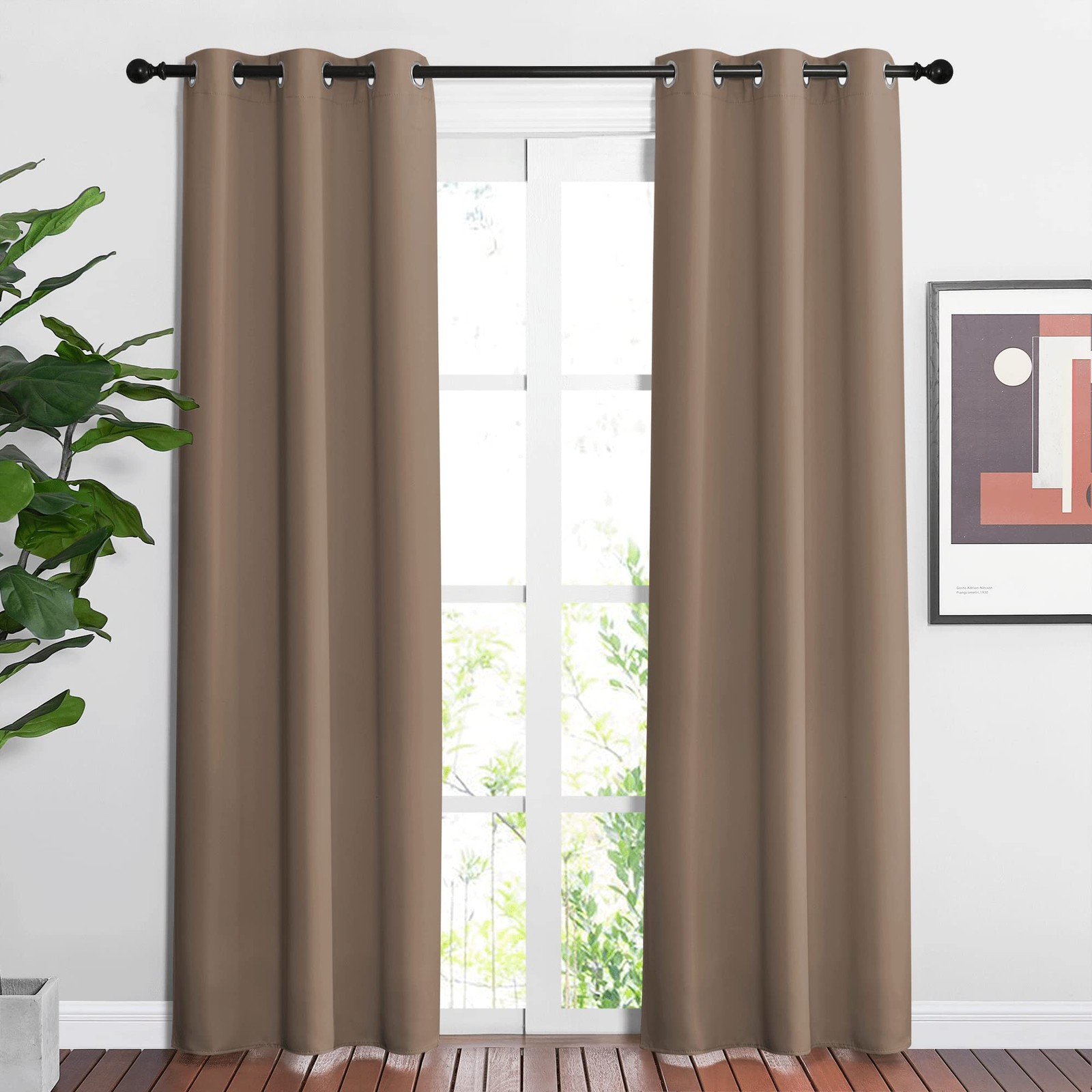 NICETOWN Blackout Window Curtains 84 inch 37″W x 84″L (Pack of 2), Cappuccino