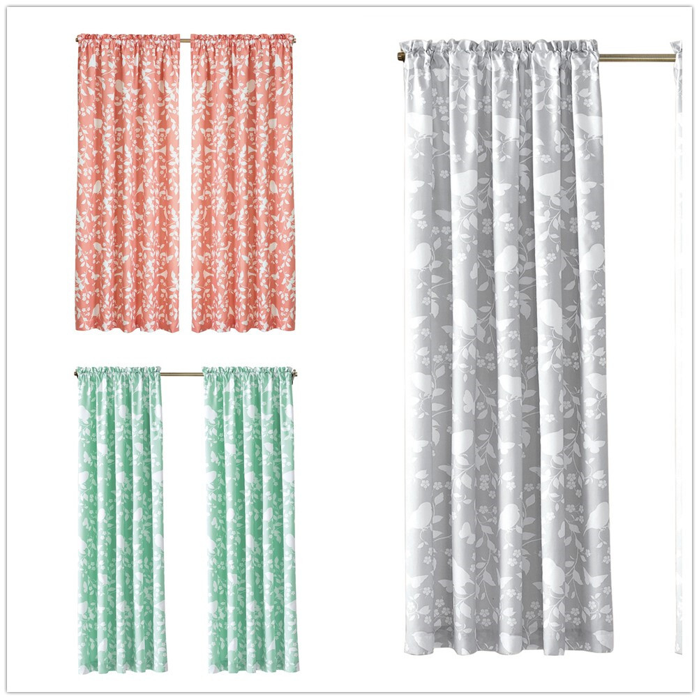 Birdsong Curtains Room Darkening Window Panel Set for Living Dining Bedroom Pair