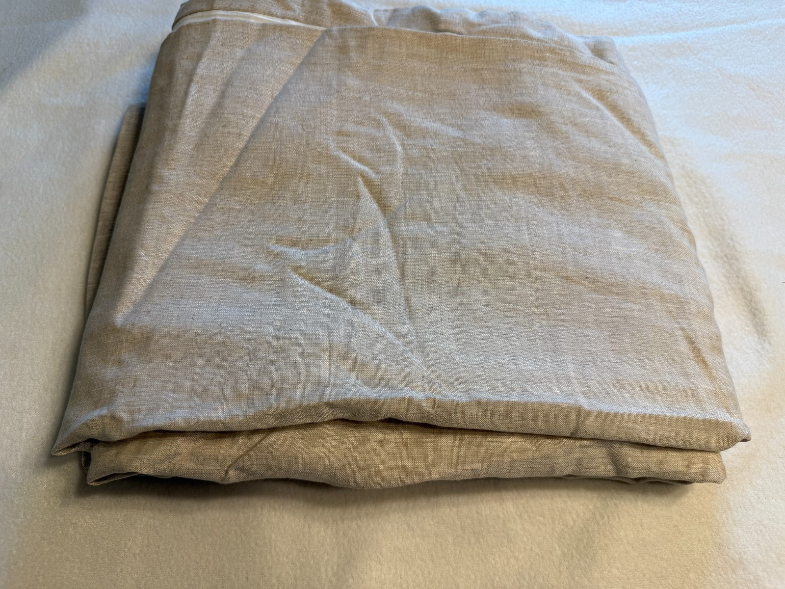 QUINCE European Linen Curtain Panel 48×84 Natural Flax Beige Lined