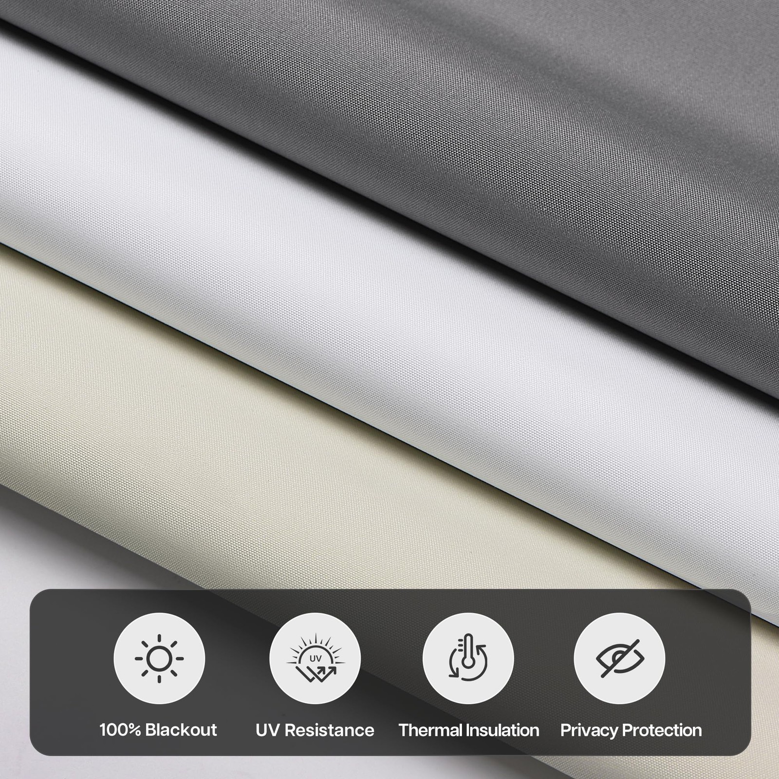LazBlinds No Drill Blackout Roller Shades, Cordless Thermal, UV Protect, Beige