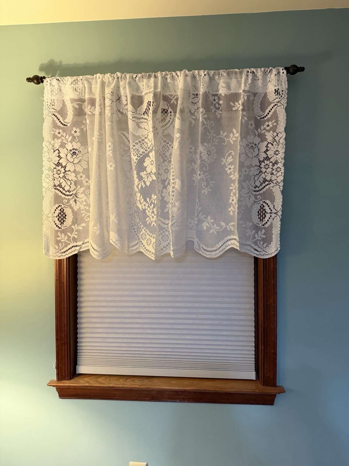 Two White Lace Window Valances 60 x 30 Oxford House Ainsley Tier New In Package
