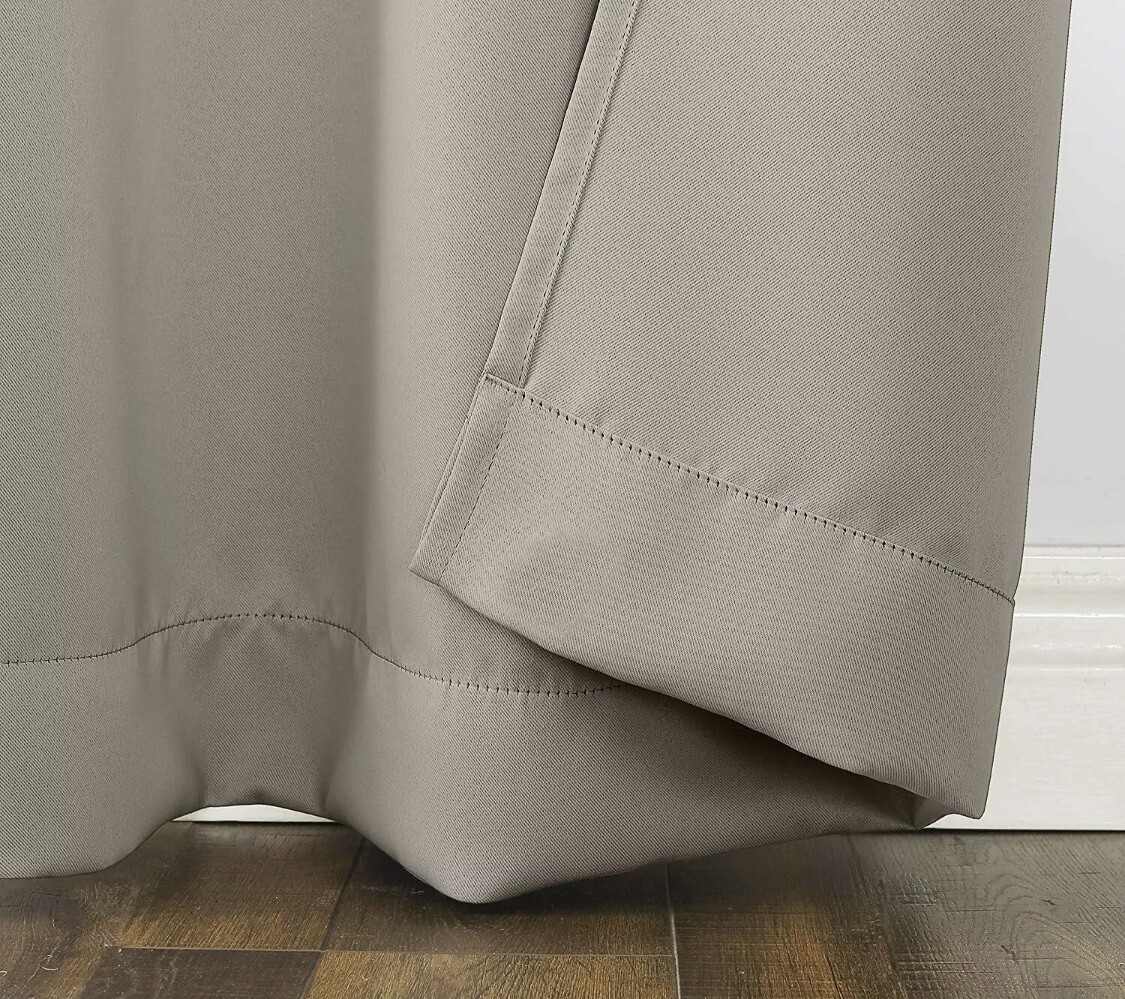 Sun Zero Easton Blackout Energy Efficient Grommet Curtain Panel, 40×95, Stone