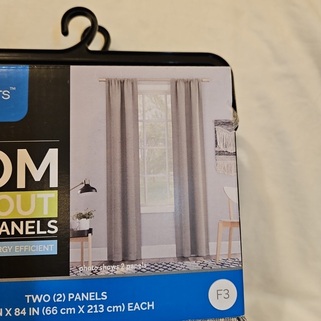 Interiors By Design Window Panels 2pc Value Set Gray  26”x84”each Blackout