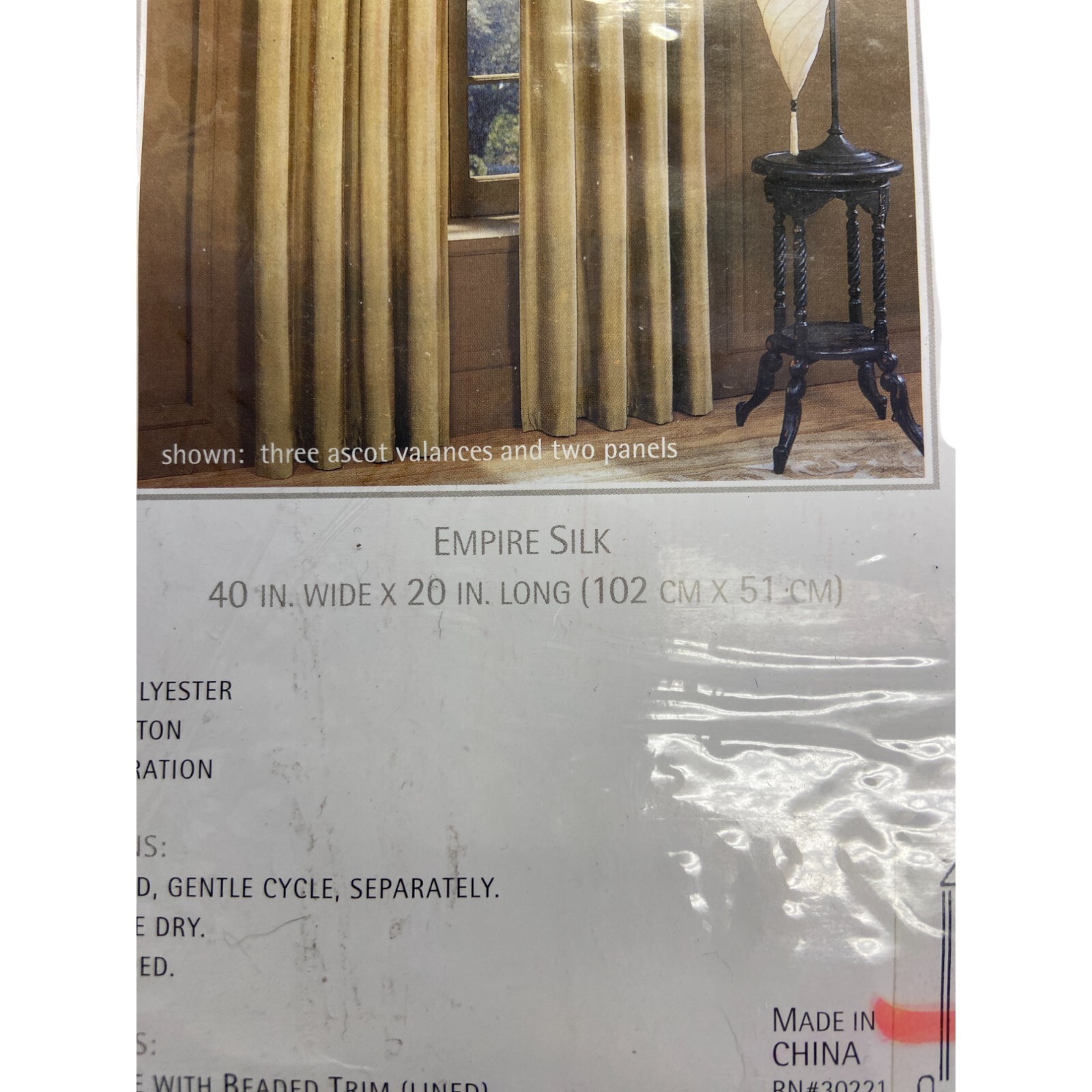 $19.99 CHF You Window Curtains One Ascot Valance Beaded Trim 40inx20in New