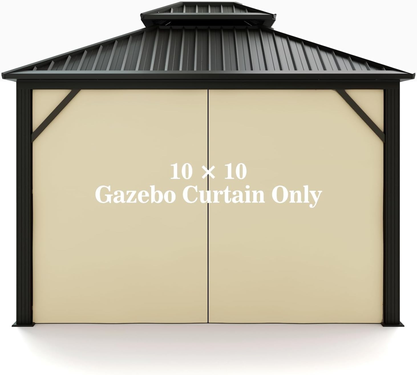 Beige Replacement Gazebo Curtain – Fits 10′ x 10′ with Zipper for Easy Privacy