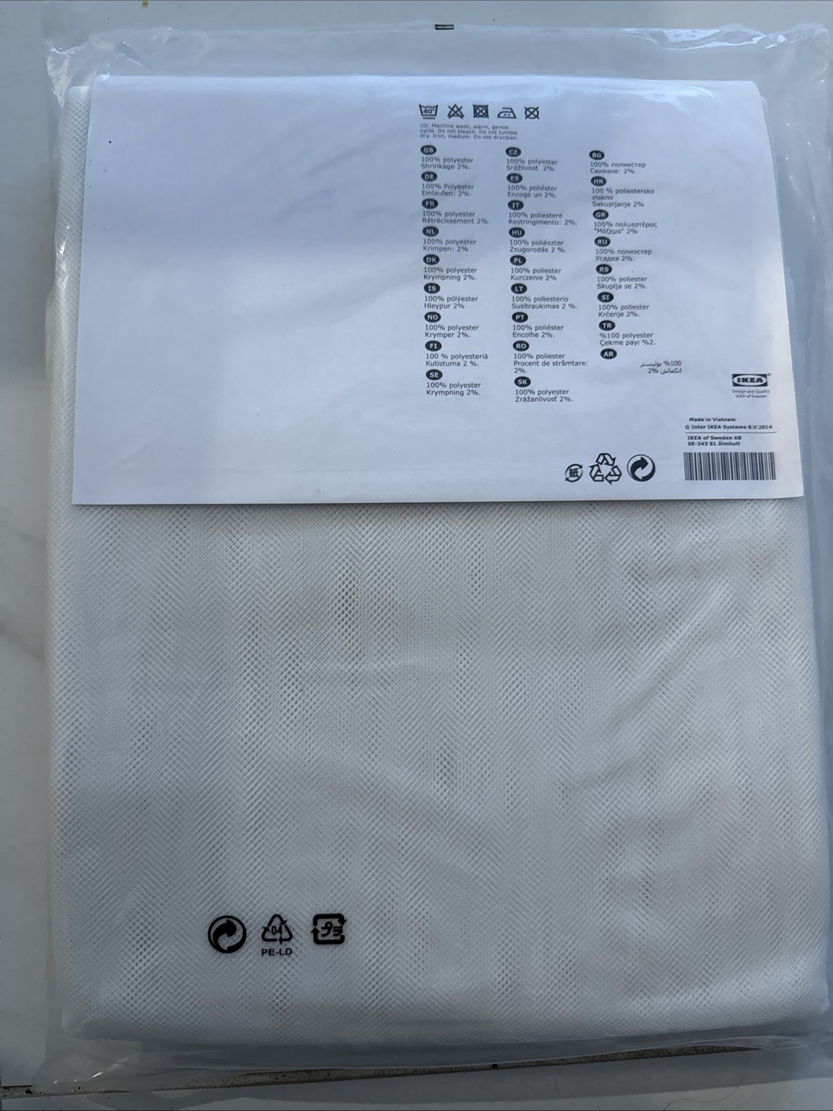 IKEA LILL Sheer Curtains White 2 Panels 280×250 cm (110×98”) Lightweight Drapes