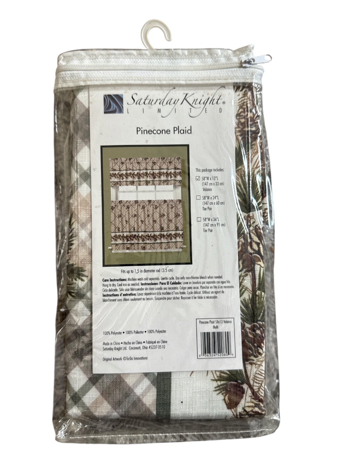 Saturday Knight Ltd Kitchen Valance – Farmhouse Country Curtain 58”x14”