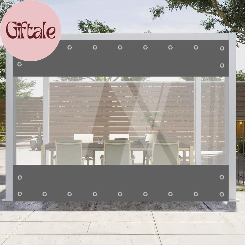 Clear Vinyl Curtains for Patio Enclosure, 23Oz Heavy Duty Waterproof Anti-Uv and