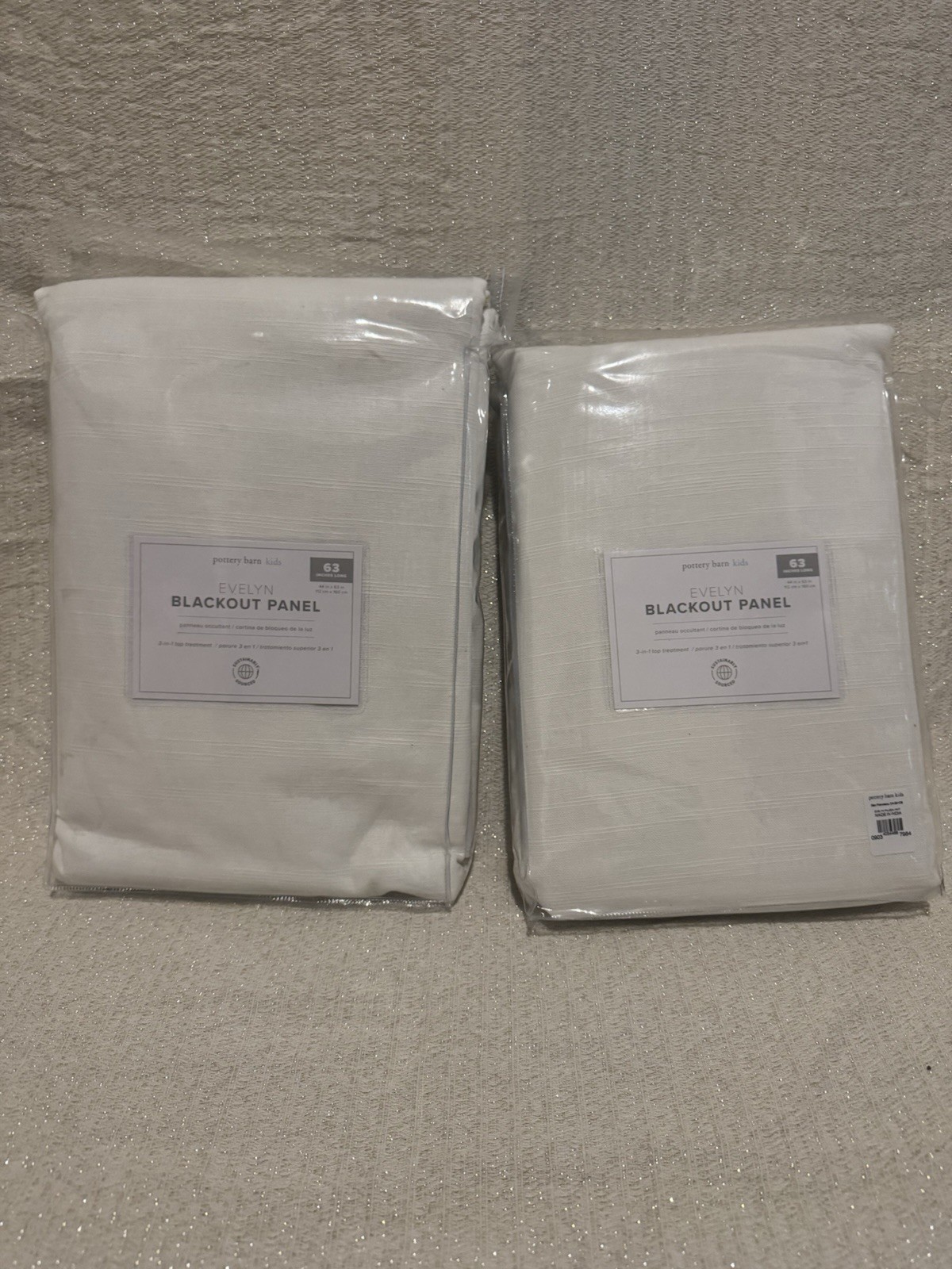 Pottery Barn Kids Evelyn Blackout Panel White 44x63in Cotton Linen Modern