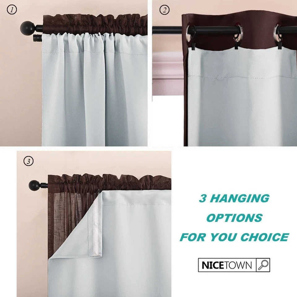 White Blackout Curtain Liners for Window – Noise Reducing Light Blocking Liner f