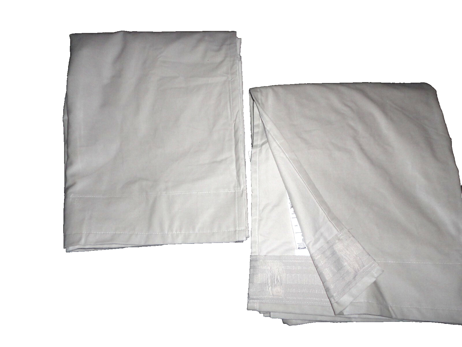 IKEA SANELA LIGHT GRAY MODERN VELVET (2) CURTAINS DRAPERY PANELS 55X98