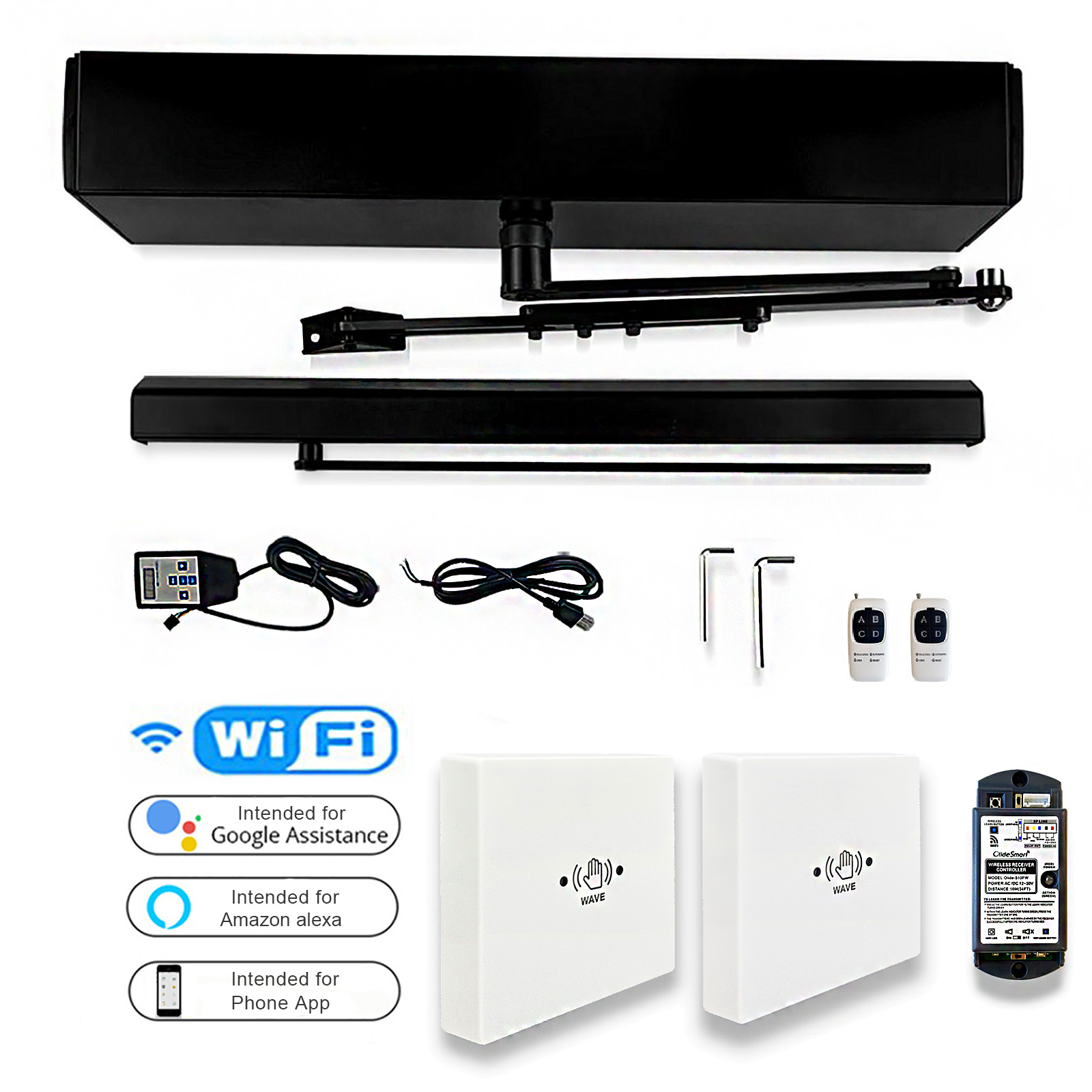 Olide 120B Automatic Swing Door Opener with M-605MHW Wireless Infrared touchle