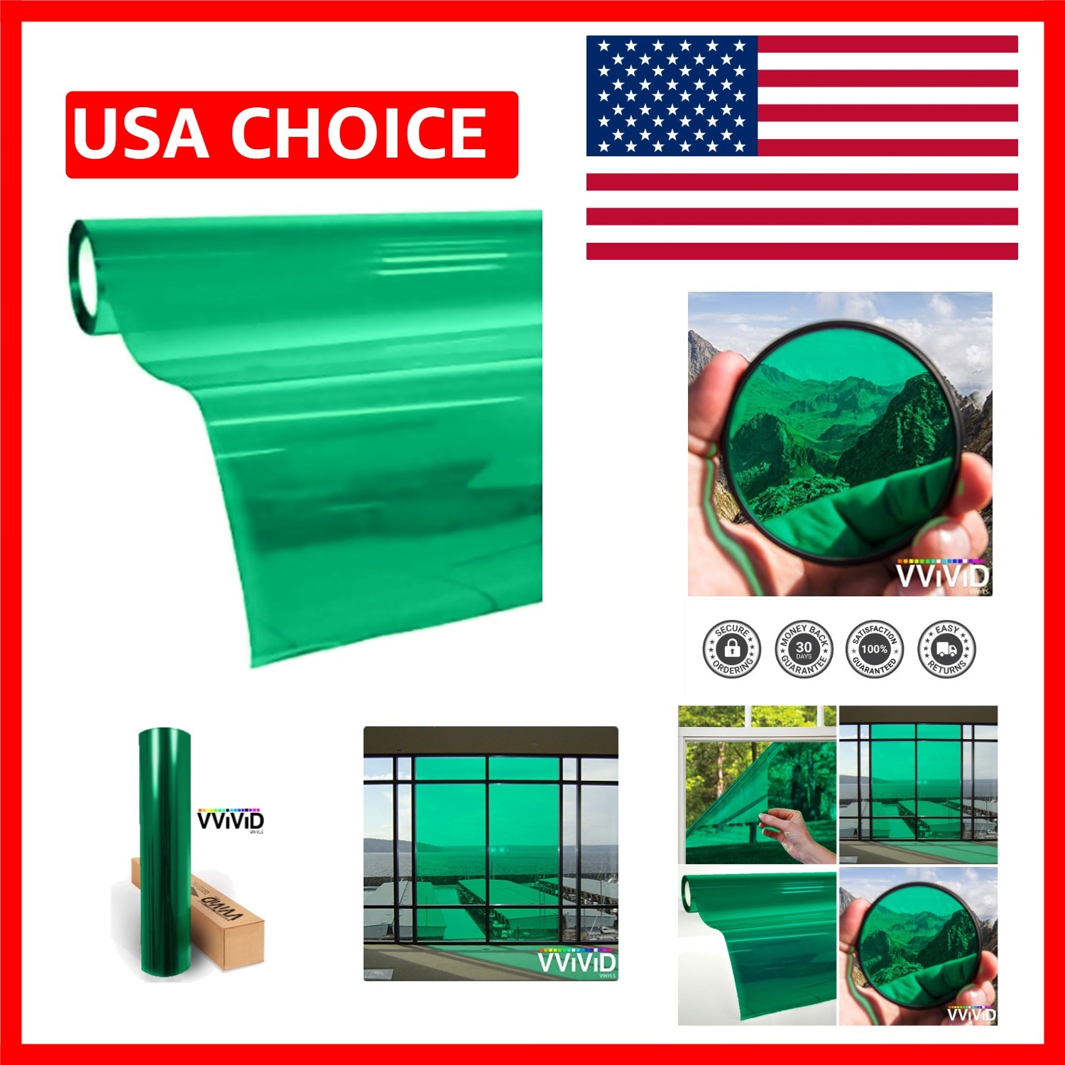 DIY Transparent Colorful Vinyl Tinting Sheets – UV-Blocking Green 1.49ft x 5ft