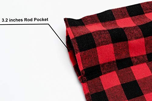 2 Pack Buffalo Check Plaid Window Valances Farmhouse Design Red and Black