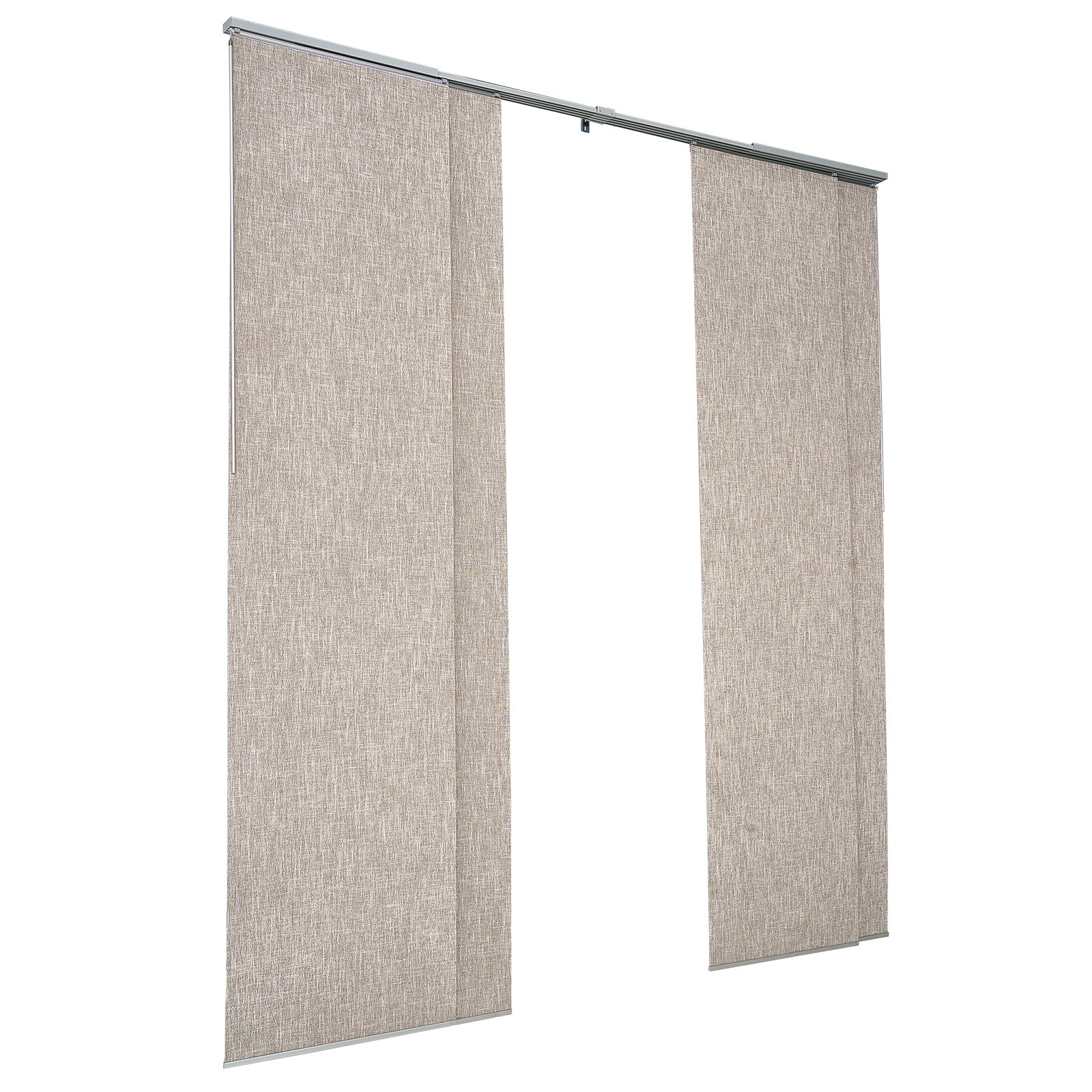 Panel Track Blinds Extendable Track from 45.8 in to 86 in W Trimmable Brown