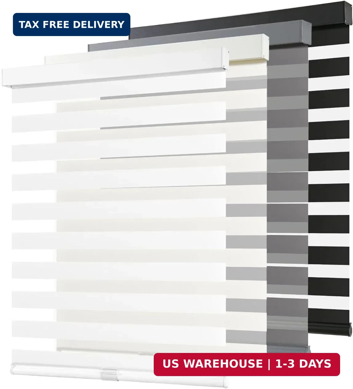 AOSKY Cordless Zebra Blinds for Windows Pull Down Roller Window Shades Dual Laye