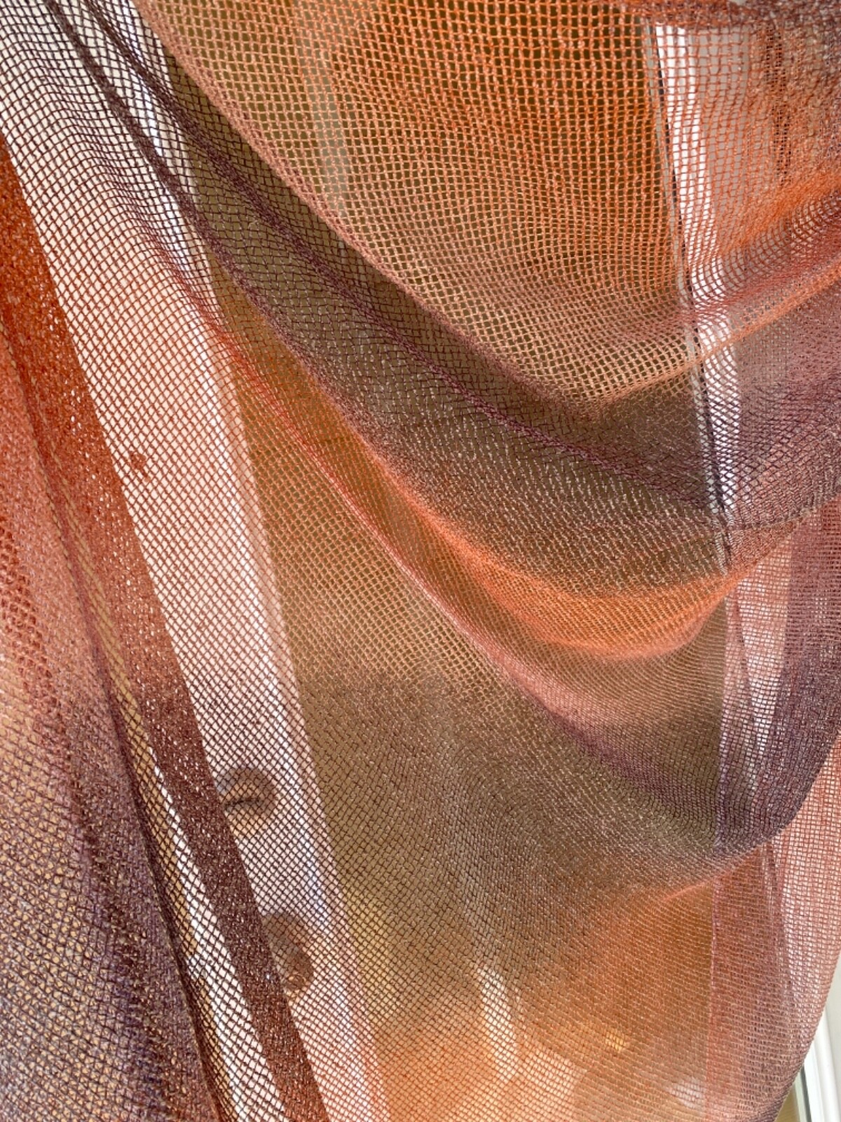 52.5″ by 82.5″ window panels x 2, curtain, net, ombre pink purple diagonal sheer
