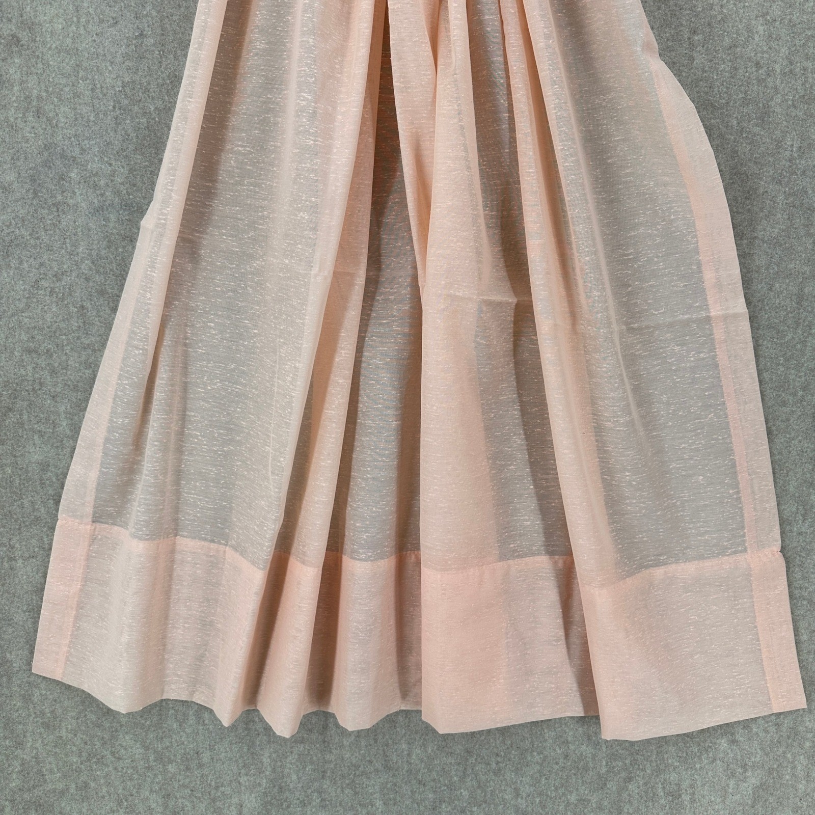 VTG Sheer Peach Textured Curtain Panel Light Filtering Soft Aesthetic 60″X84″