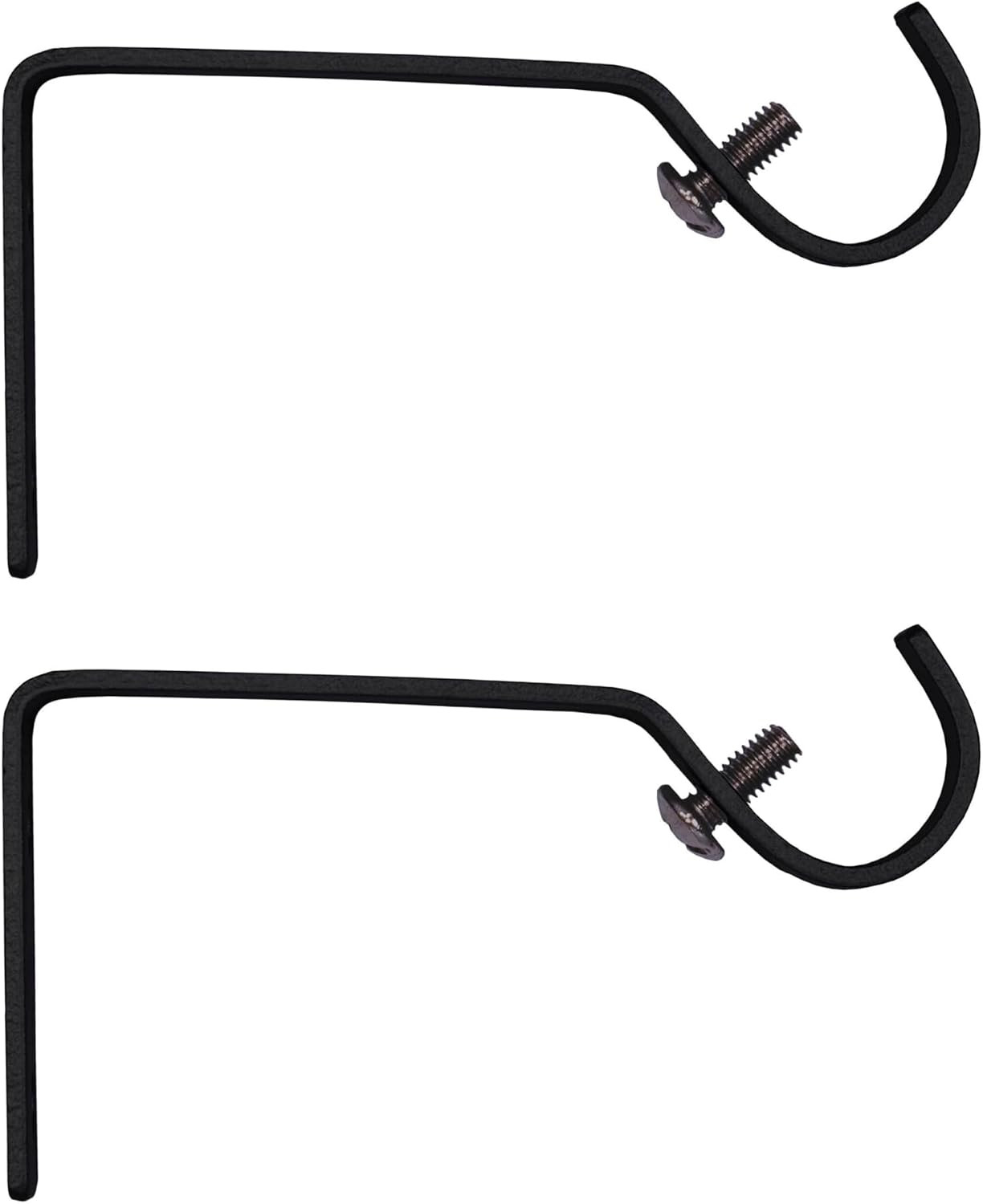 5/8″ Diameter Curtain Rod Mounting Brackets, Set of 2, Black