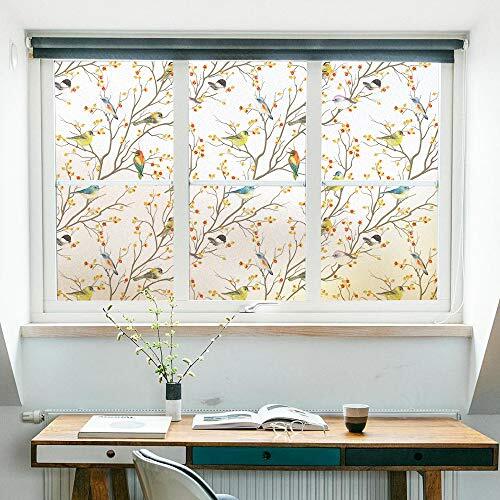 Window Privacy Cling Film with Installation Tools, Stained Glass Opaque Non