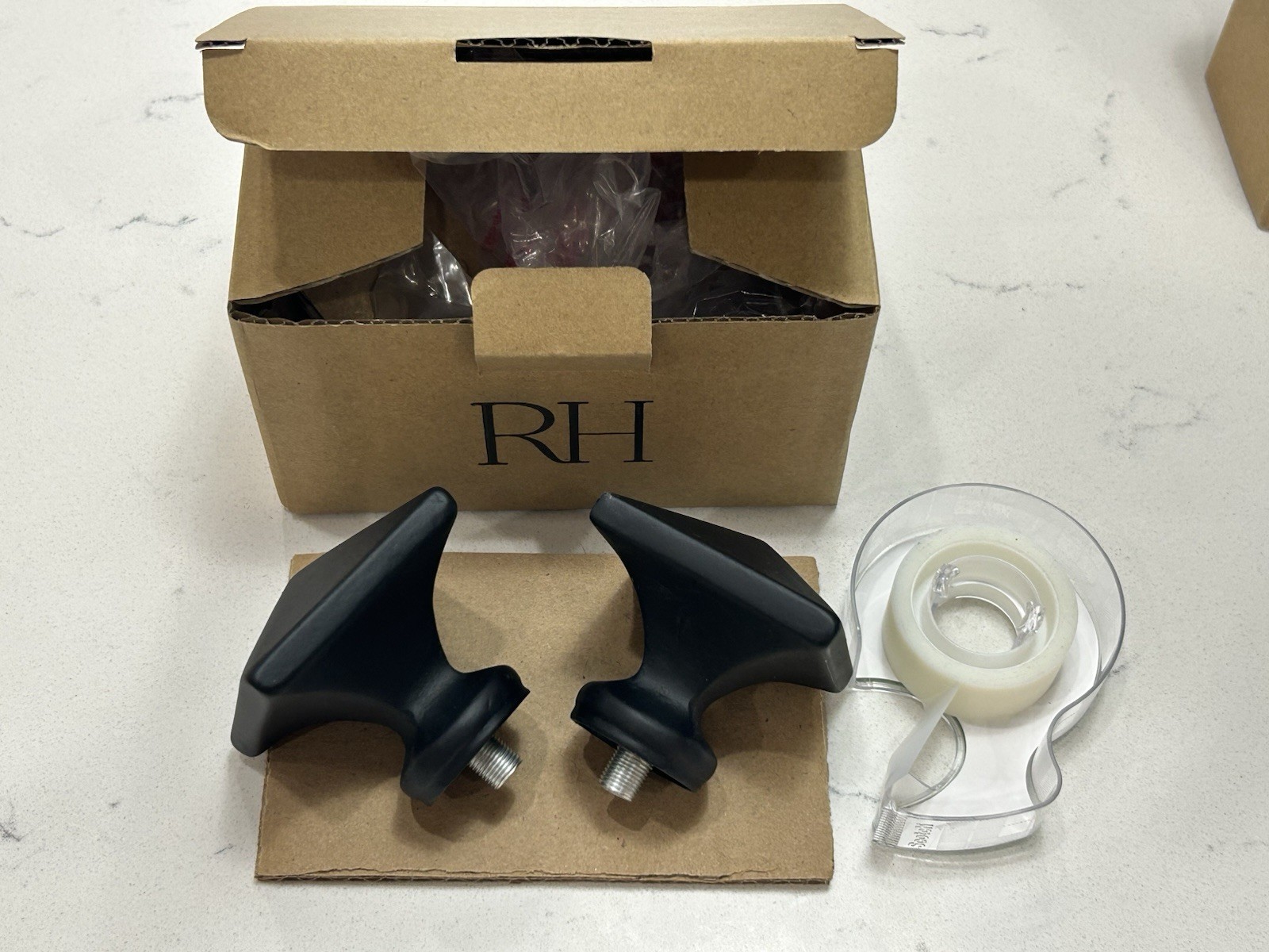 Restoration Hardware Dakota Square Finials Large Qty 2 for 1 1/4” Rod Bronze NIB