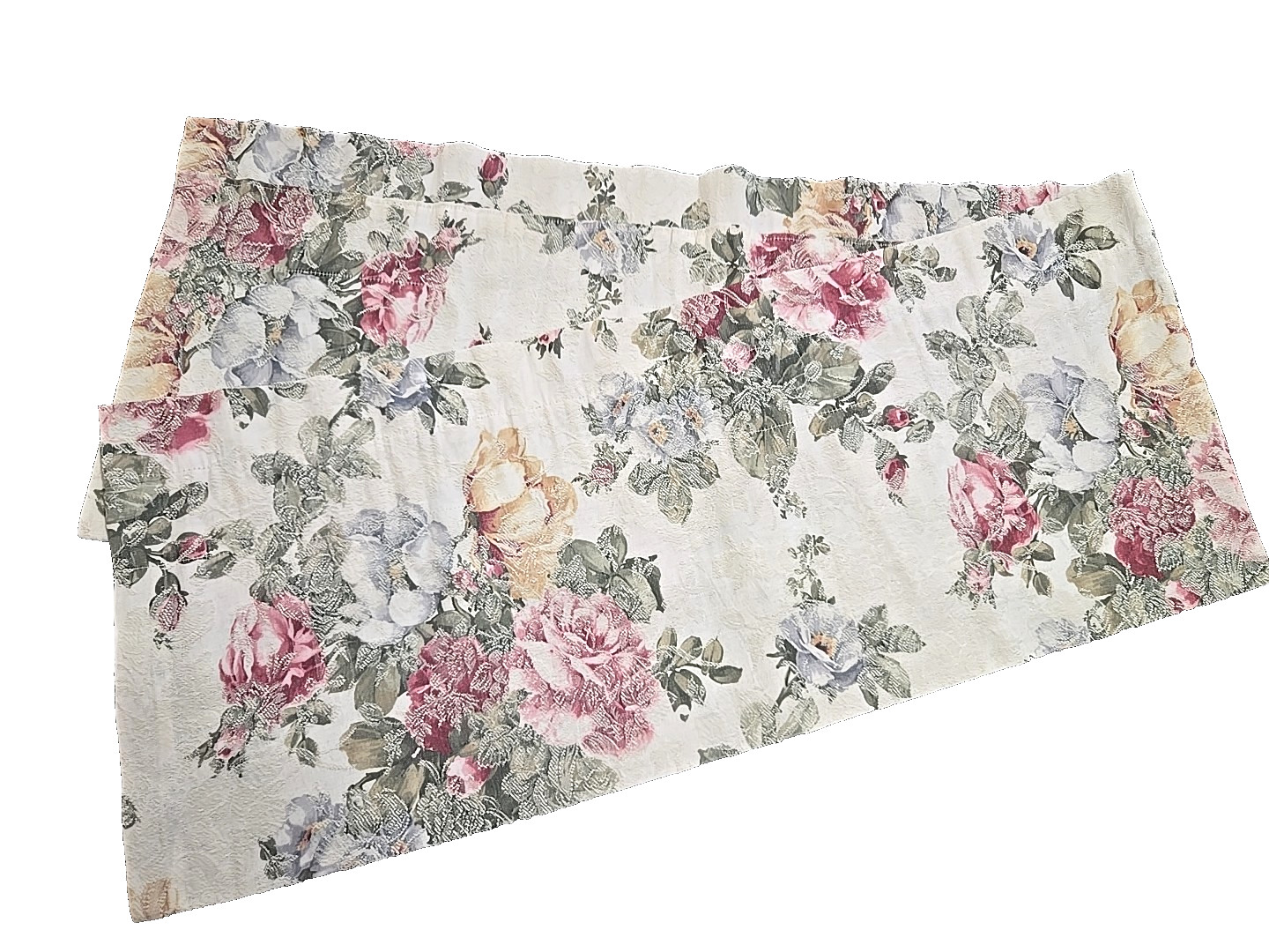 Vintage Burlington Floral Tapestry Valence Window Topper USA 75″x15″