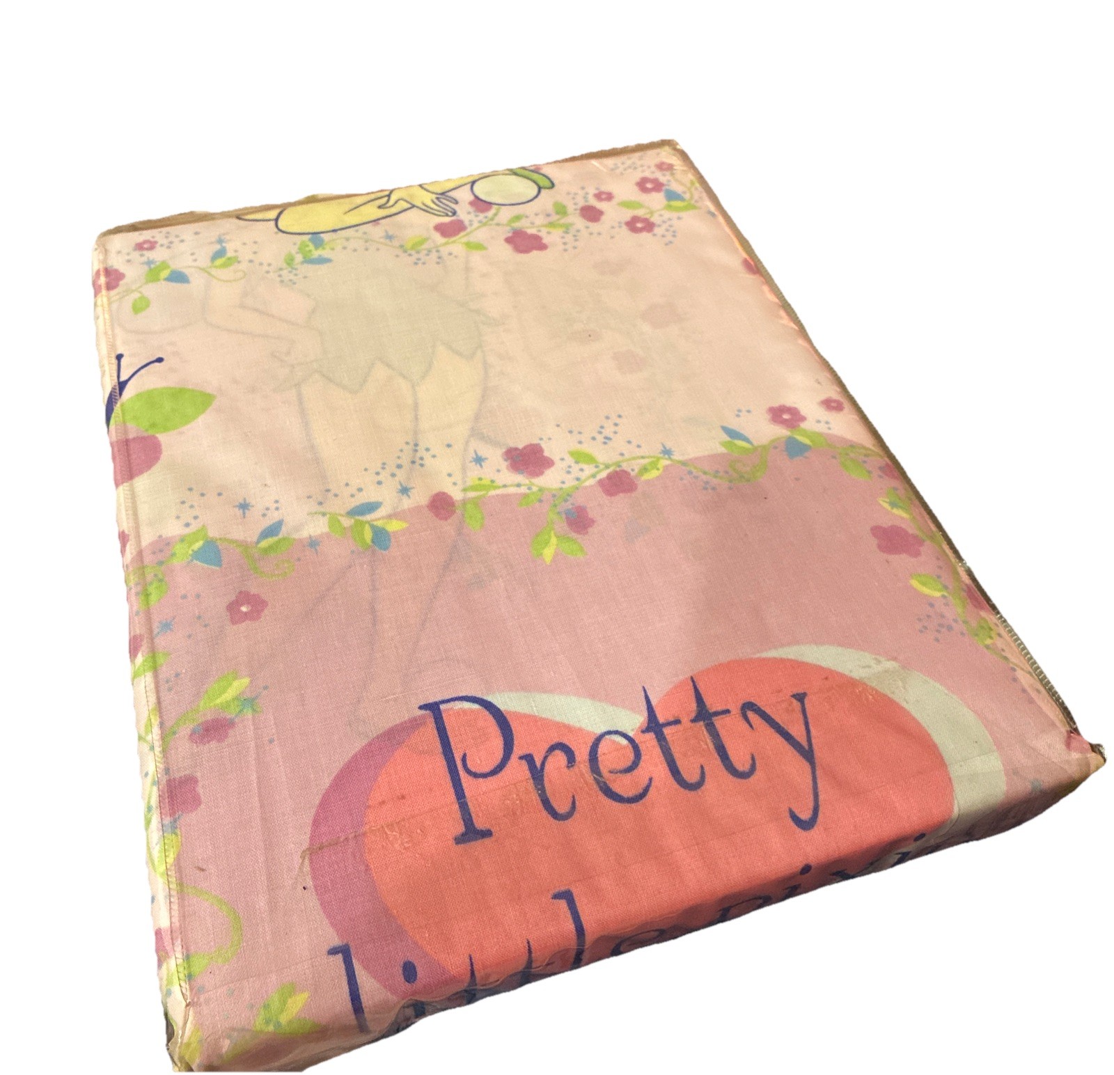 DISNEY Home Tinkerbell Curtains Tab Top Pair 120cm X 213cm Cotton Fairies Pink
