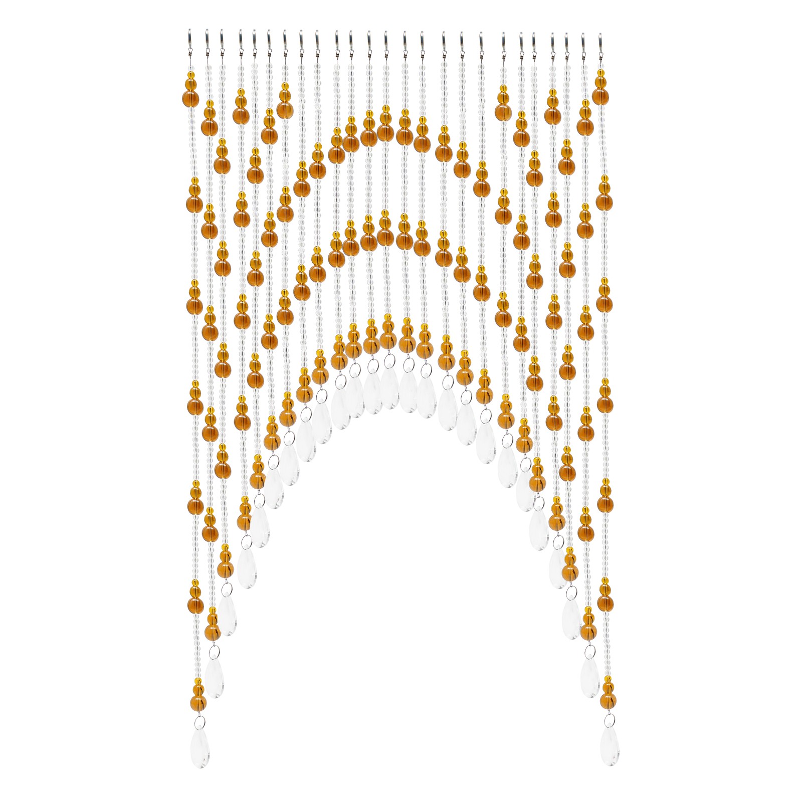 Amber Beaded Door Curtain 25-Strand Crystal Glass Beads Curtain for Home Décor