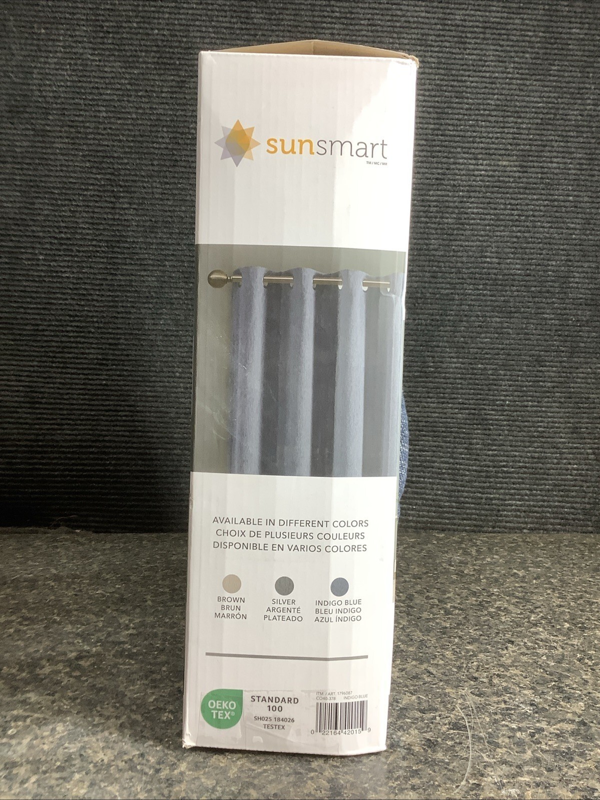 SunSmart Total Blackout Curtain Panels – 2-Pack – Indigo Blue 54×84