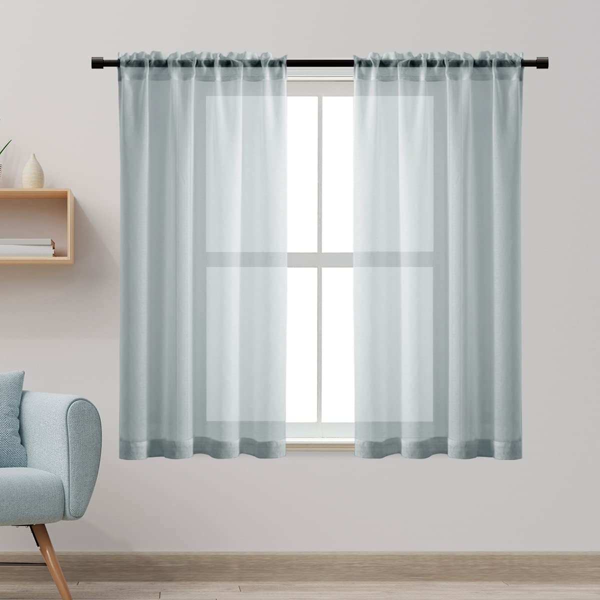 Half Curtains For Windows48 Inch Lengthsheer Short Curtains For Bedroomsmall Bat