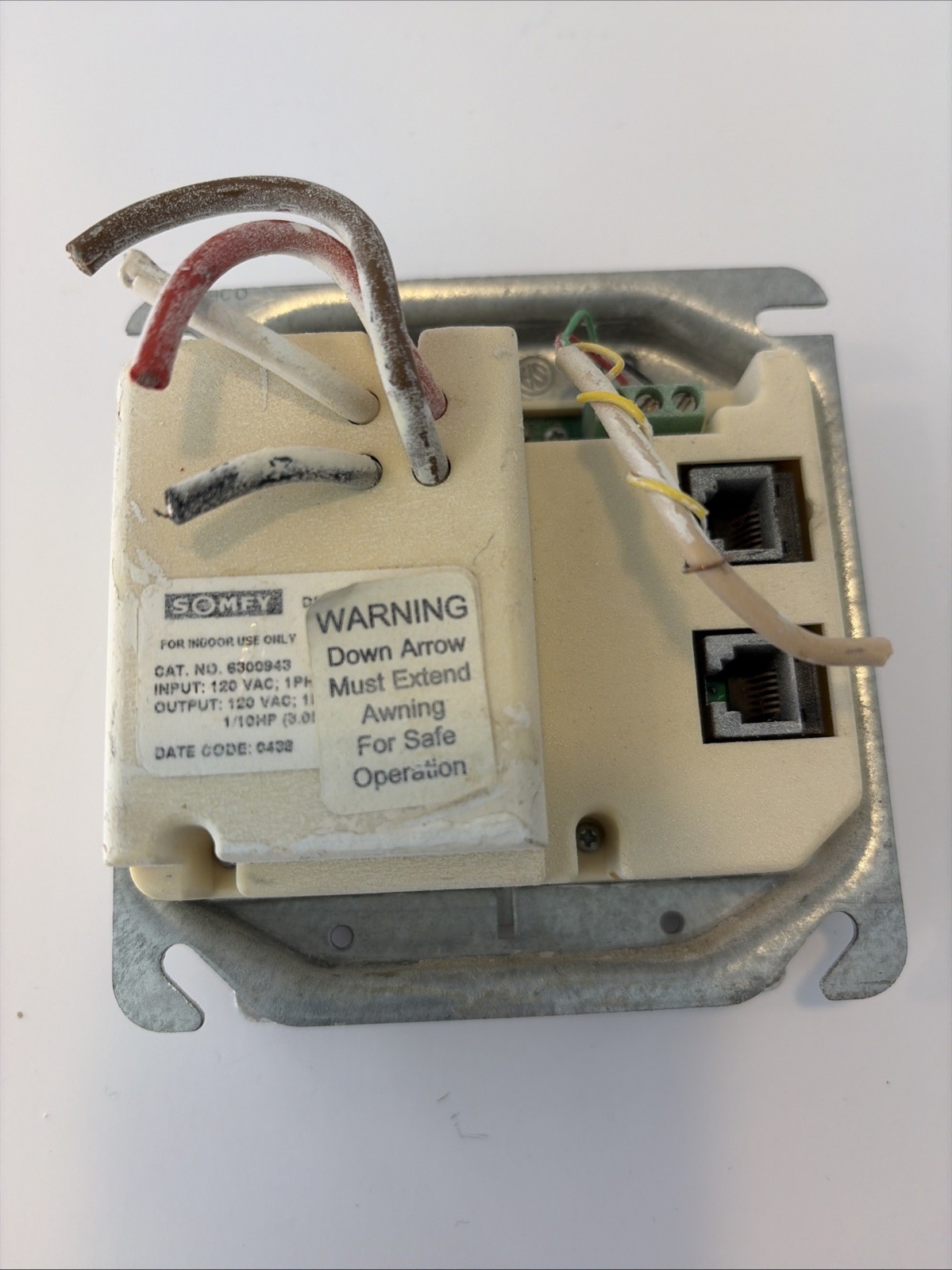 Somfy Somfymatic Sun & Wind Control Unit (Ivory) for 110V Somfy Untested Parts