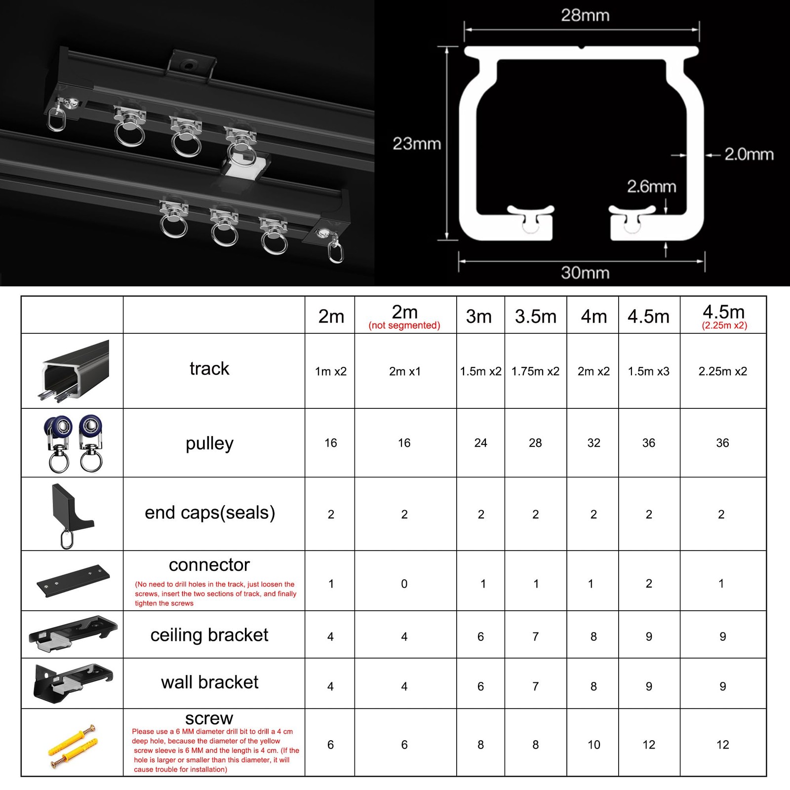 Yxhomme Aluminum Alloy Silent Curtain Tracks Ceiling Or Wall Mounted Curtain