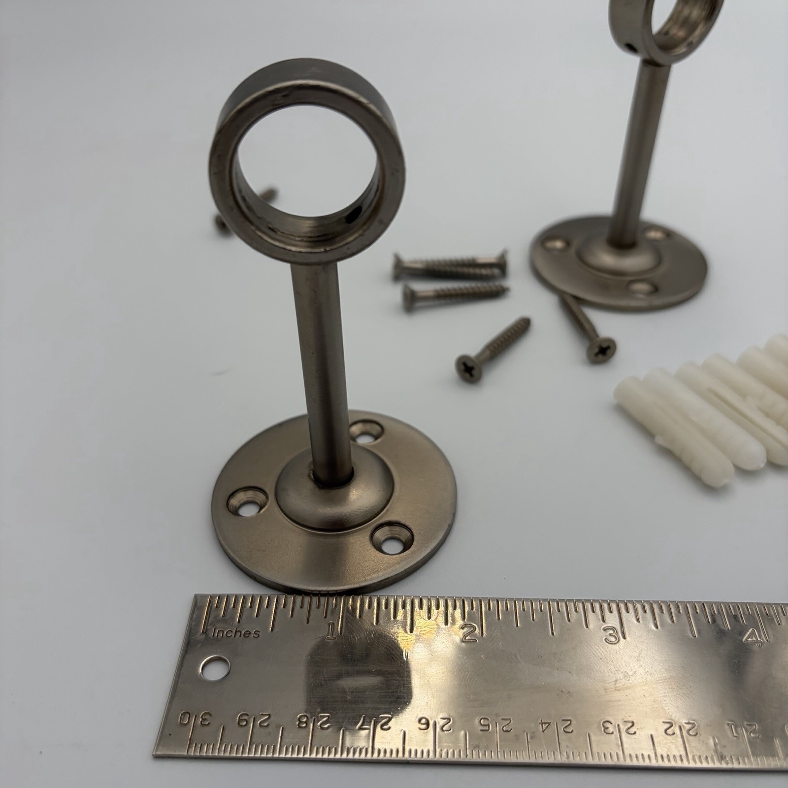 Pottery Barn Kids Teen 1” Curtain Rod Brackets Pewter Set of 2