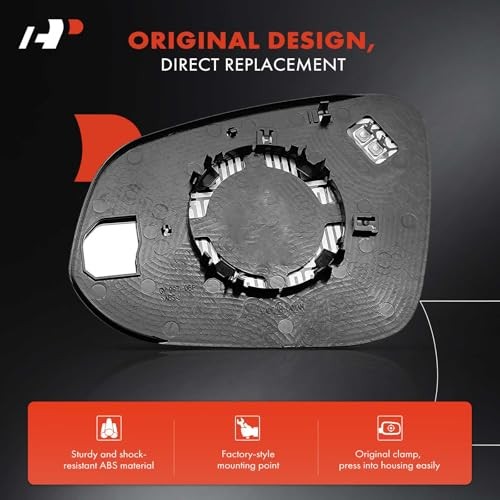 2-PC Driver and Passenger Side Heated Mirror Glass with Backing Plate