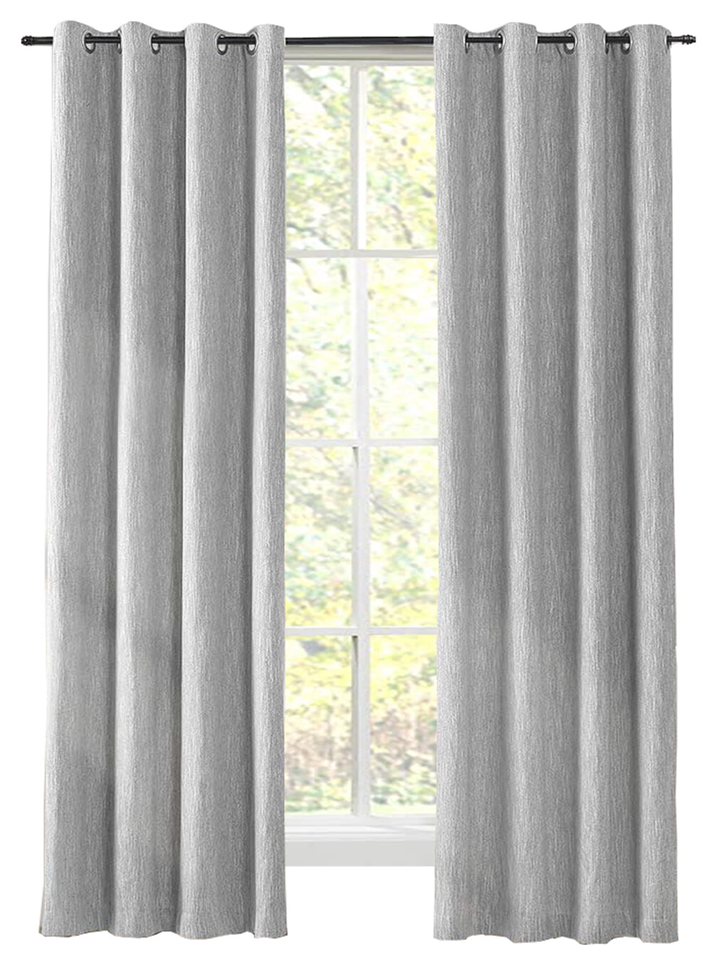 Tektrum Cotton Thermal Insulated Blackout Curtains Drapes 52″x108″,2 Panels,Grey