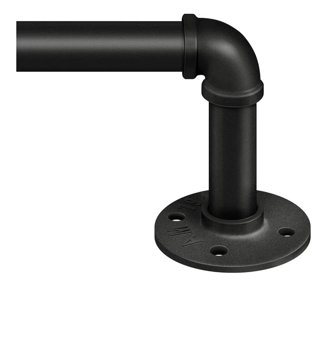 48 to 86” inch Black Indoor/Outdoor Wall Mounted Metal Curtain Rod 1in