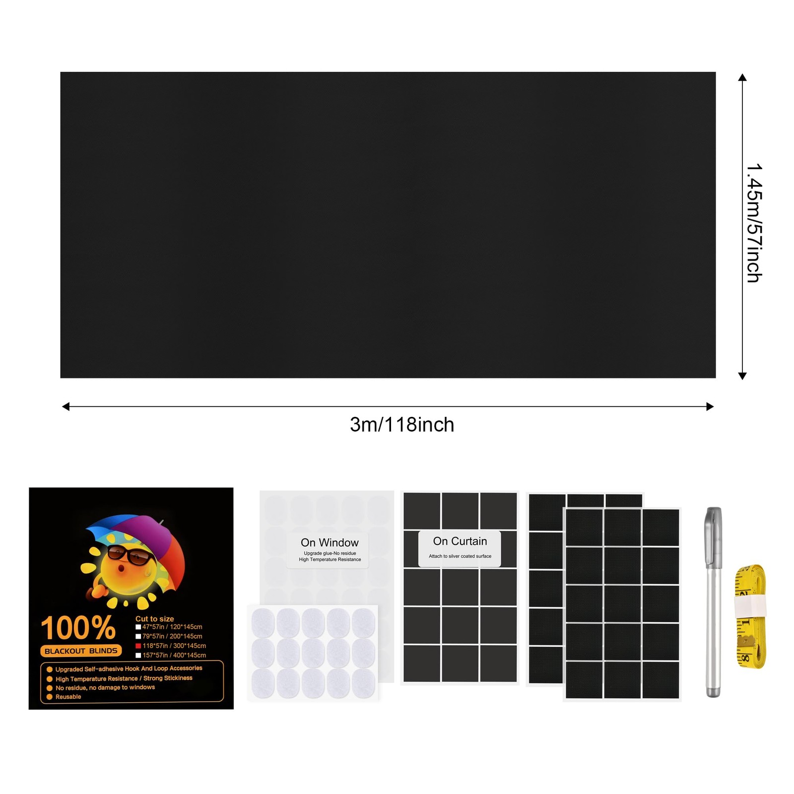 Blackout Window Cover, Upgraded Hook and Loop – Portable Shades No Residue an…