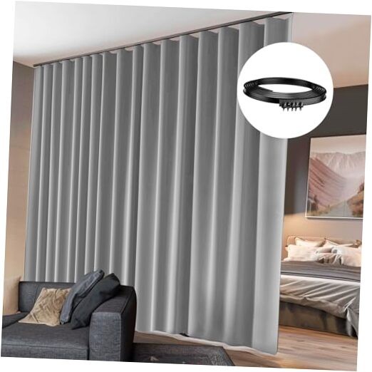 Room Divider Curtains 120″W x 96″L (Pack of 1) Curtain/Track-light-grey