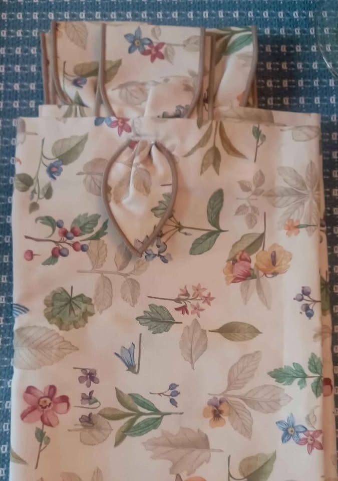 Longaberger Botanical Fields Tab Tie Window Valance 52″×16″ Curtains Set of Two